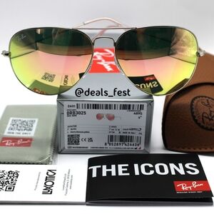 Model Display RayBan Aviator Pink RB3025 Mirror